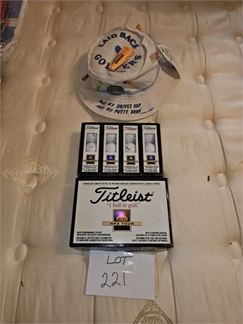 Titleist NIB 12 Pack Golf Balls & Golfers Hat