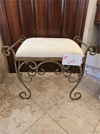 Brushed Metal Vanity Seat