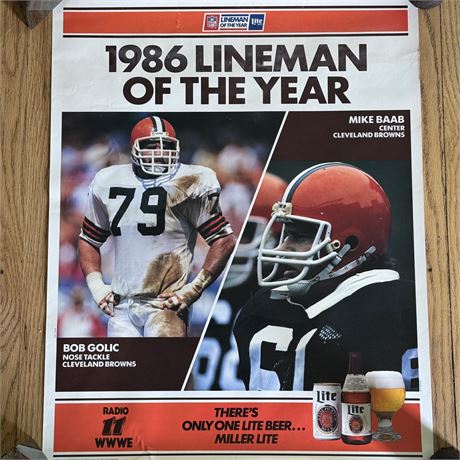 Cleveland Browns 1986 Linemen of the Year Advertising Poster