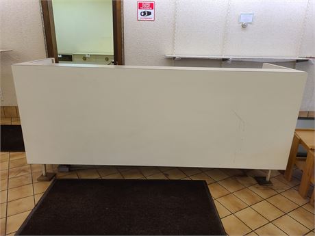 White Storefront Counter with Storage