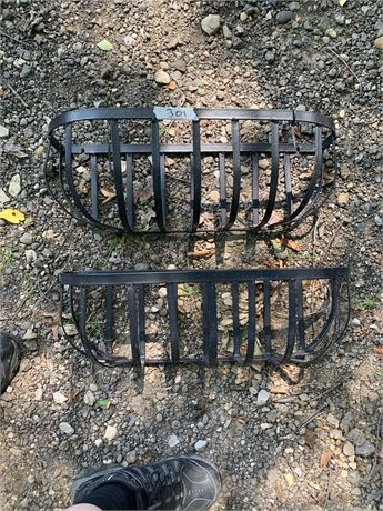 Black Metal Deck/Fence Hanging Planter Baskets