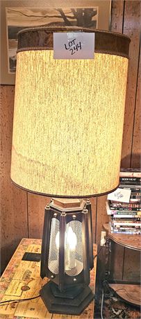 Vintage Retro Wood Table Lamp W/ Chandelier Center Light