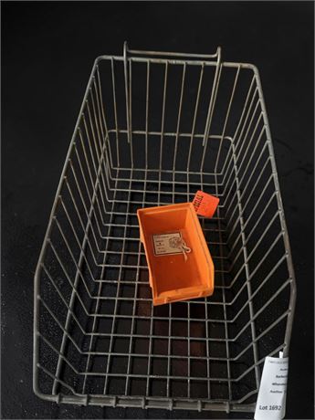 Vintage Industrial Metal Wire Storage Basket