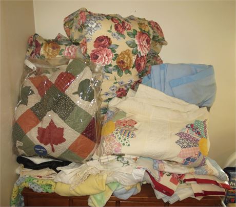 Linens, Doilies, Quilts, Comforters