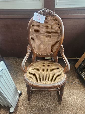 Antique 1800s Walnut "Hip Hugger" Rocking Chair
