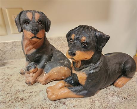 2- Rottweiler Statues Lot 1