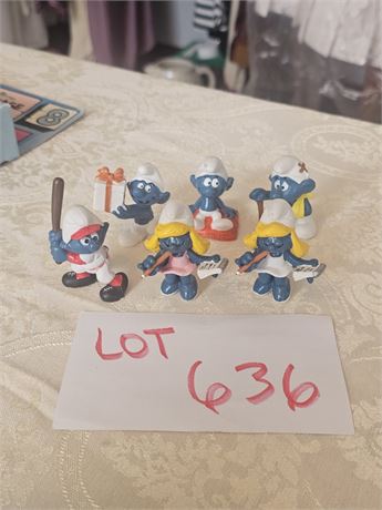 Vintage Schleich Peyo Mixed Smurf Figurines 80's Original PVC Smurfs