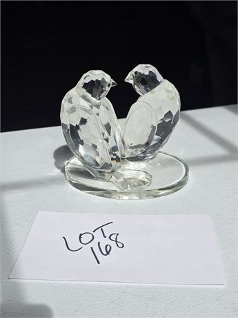 Shannon Designs of Ireland Faceted Glass Love Birds Figurine