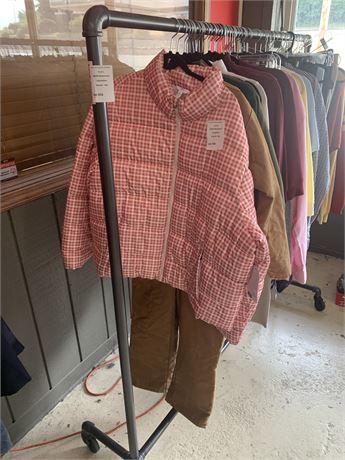 Rolling Clothing Display Rack - No Contents