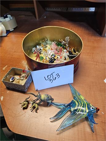 Mixed Lot of Mini Blown Glass Figurines : Animals & More