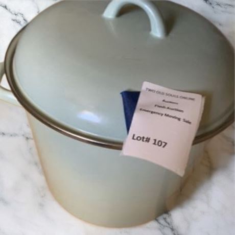 White Crofton Enamel Cooking Stock Pot With Lid