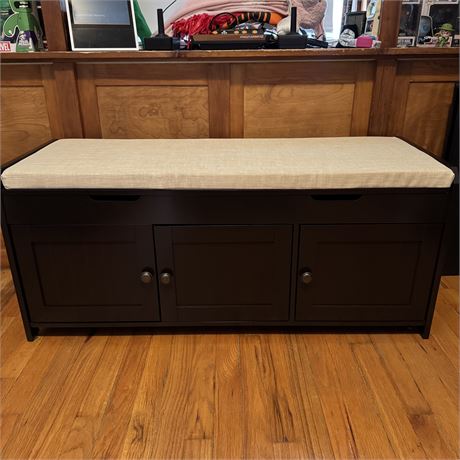 Lift Top Storage Bench w/ Cabinets - 41.5 x 15 x 18”T