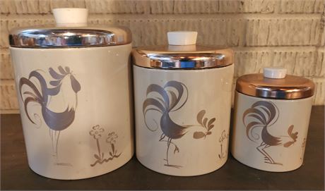 Vintage Ransburg Rooster Canisters