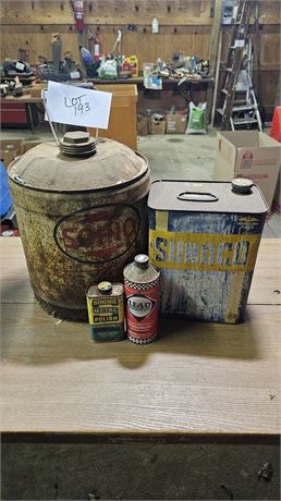 Sohio 5 gal Gas Can Sunoco Motor Oil Can, Simoniz Can & More