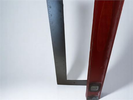 Everbilt Aluminum L Shaped Straight Edge & Level - Framing Tool Lot