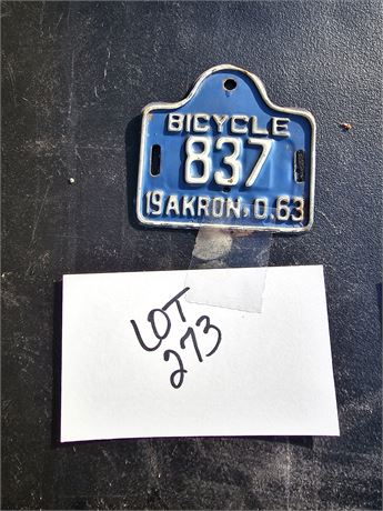 1963 Bicycle Plate
