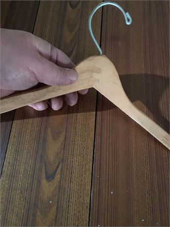 Natural Finish Solid Wood Clothes Hanger Lot - 1 Large Box