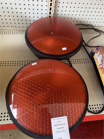 Red Circle Traffic/Shop Lights Lot of 2