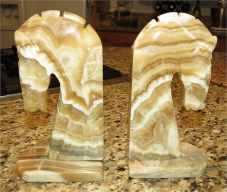 Marble Horse Bookends