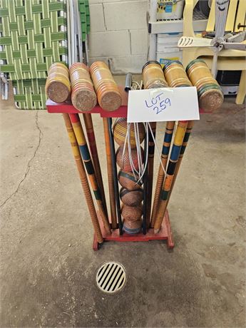 Antique Wood Croquet Set
