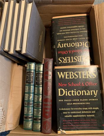 Book Lot - Websters Dictionary, Chemistry, Funk & Wagnalls Encyclopedia & More