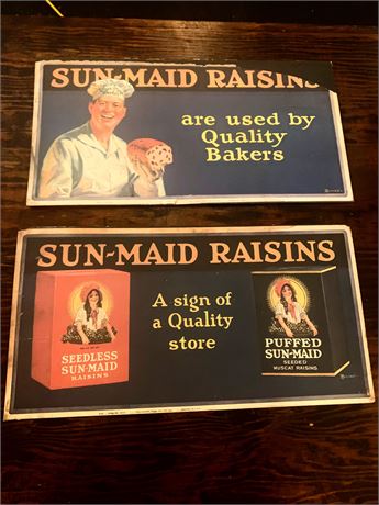 Sun-Maid Raisins Trolley Poster Cardboard Reproduction Signs