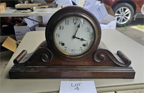 Wood 8 Day Cathedral Gong USA Mantle Clock