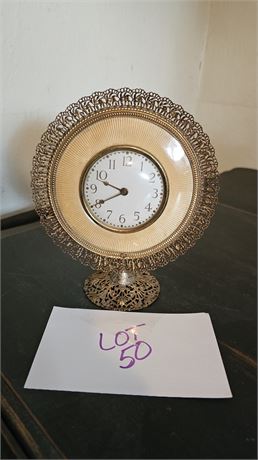 Art Nouveau Metal Wind Up Desk Clock