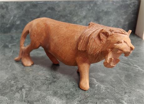 Solid Wood Carved Lion~Handcarved in Kenya