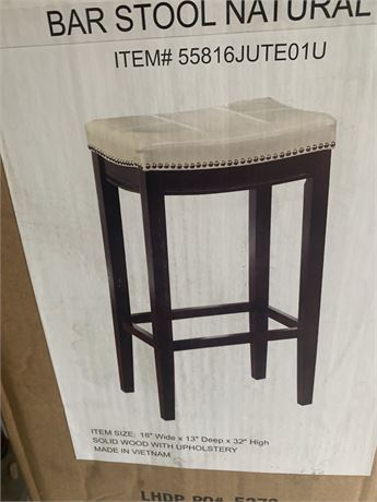 Linon Home Solid Wood Upholstered Kitchen Bar Stool - New in Box