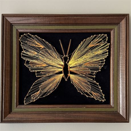 Vintage Butterfly String Art - 12.75" x 11"