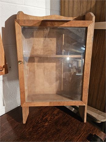 Wall Mount Wood Glass Cabinet