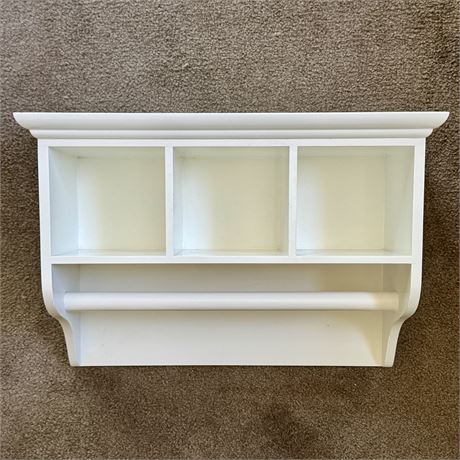 Pottery Barn White Wooden Wall Shelf