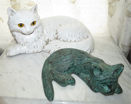 2 Cat Figurines