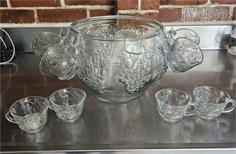 Indiana Glass Punch Bowl Set