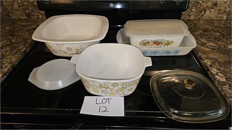 Hard To Find Yellow Floral Bouquet 2.5qt Casserole With Lid, & 5qt Dutch Oven