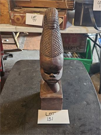 Hand Carved African Fertility Wood Bust