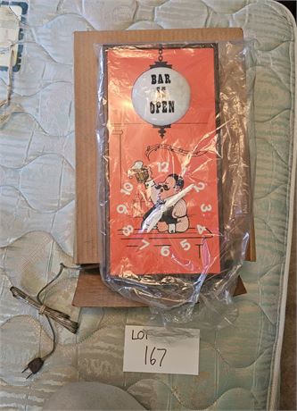 Spartus "Bar Is Open" Lighted Sign In Box
