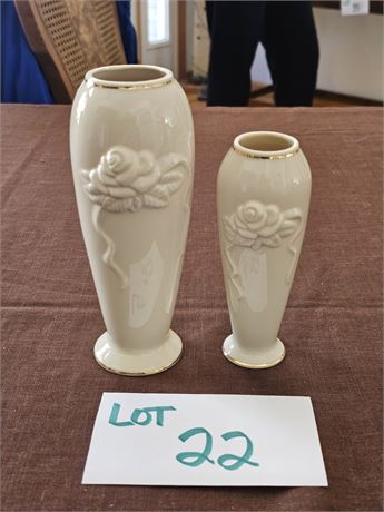 Lenox "Rosebud Ivory" Vases