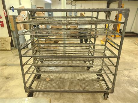 Large Heavy Duty Metal Cooling/Drying Rack on Wheels