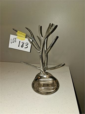 Silver Stag Horn Key-Trinket Holder