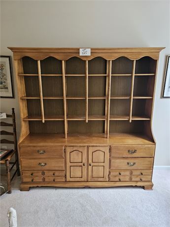Early American Style Solid Maple Buffet Hutch