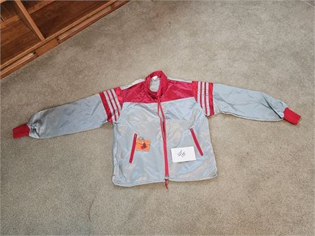 Vintage Firestone Red & Gray Windbreaker Racing Jacket & Keyring