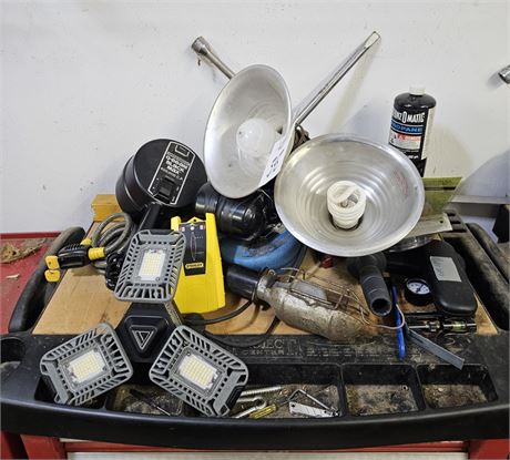 Mixed Misc Lot- Brinkmann Q-Beam, Trouble Lights, Stud Finder & More