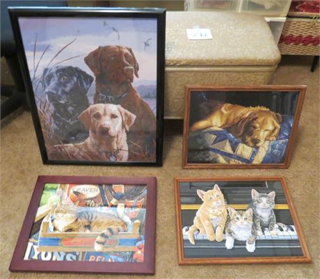 Dogs & Cats Framed Paint By Numbers Art