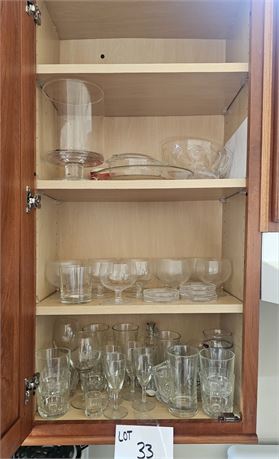 Cupboard Cleanout- Mixed Drinking Glasses, Bowls, Wine Glasses & More