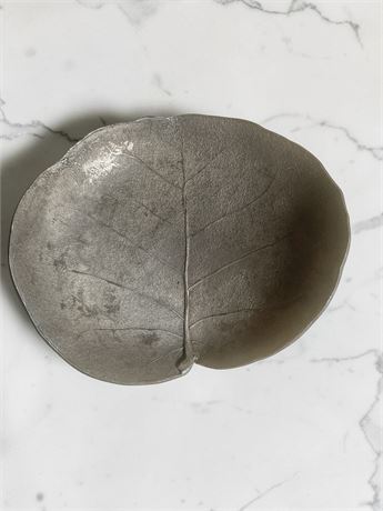 Don Drumm Pewter Sculpted Leaf Shaped Trinket Dish