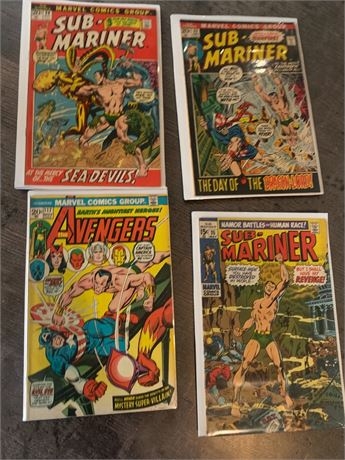 Vintage Marvel Comic Books Featuring  Sub-Mariner & The Avengers