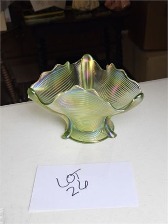 Northwood Nouveau Ribbed Carnival Glass Bowl