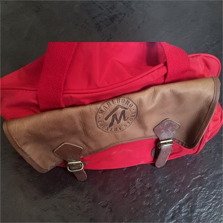 Marlboro Country Store Red Travel Duffle Bag W/Embossed Monogram M